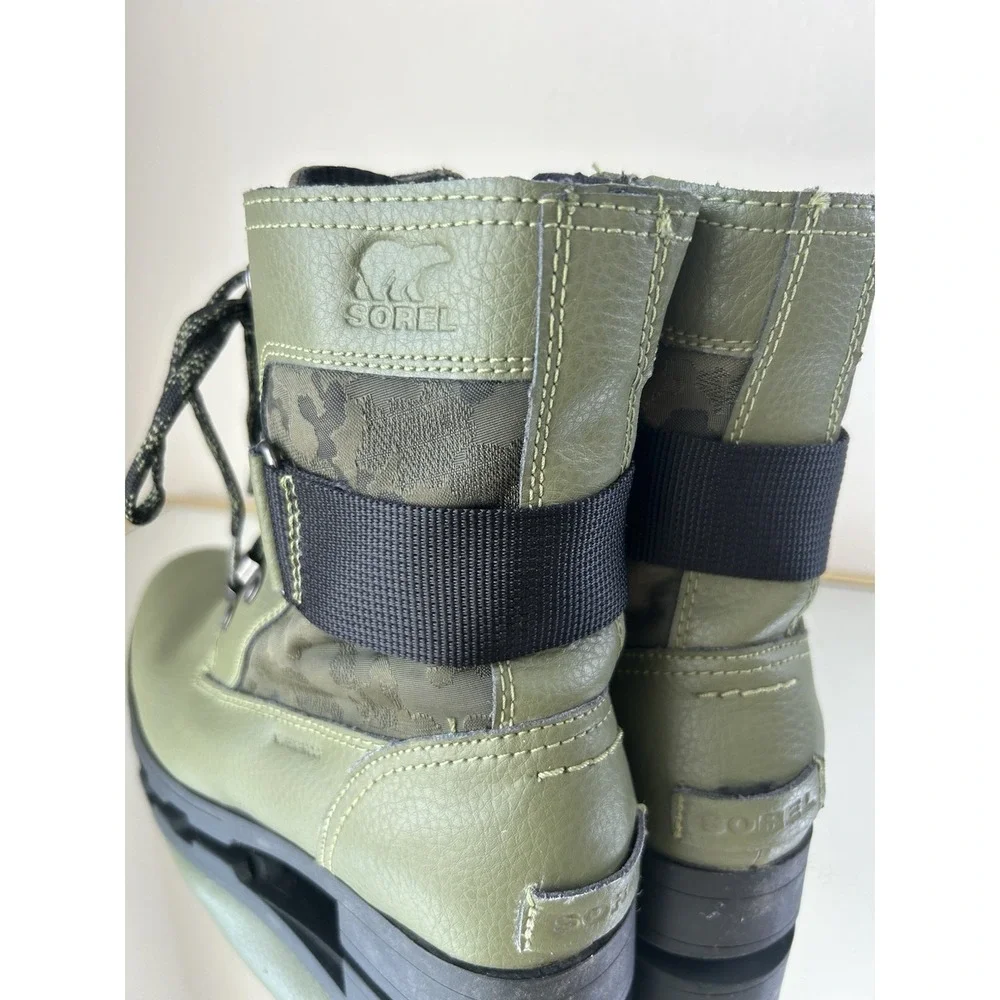 Sorel Emelie Conquest Boots Green Camo‎ Size 5